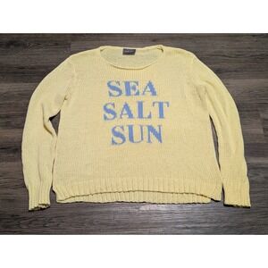 Wooden Ships Sea Salt Sun Knit Sweater Pullover Yellow Blue Size S M